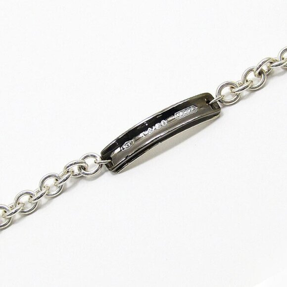 Tiffany & Co. 1837 Titanium Bar Chain Bracelet 7" Silver 925 Auth w/Bag k1041 - Picture 4 of 8